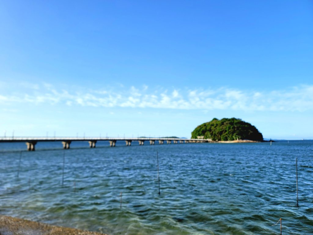岸から竹島を望む