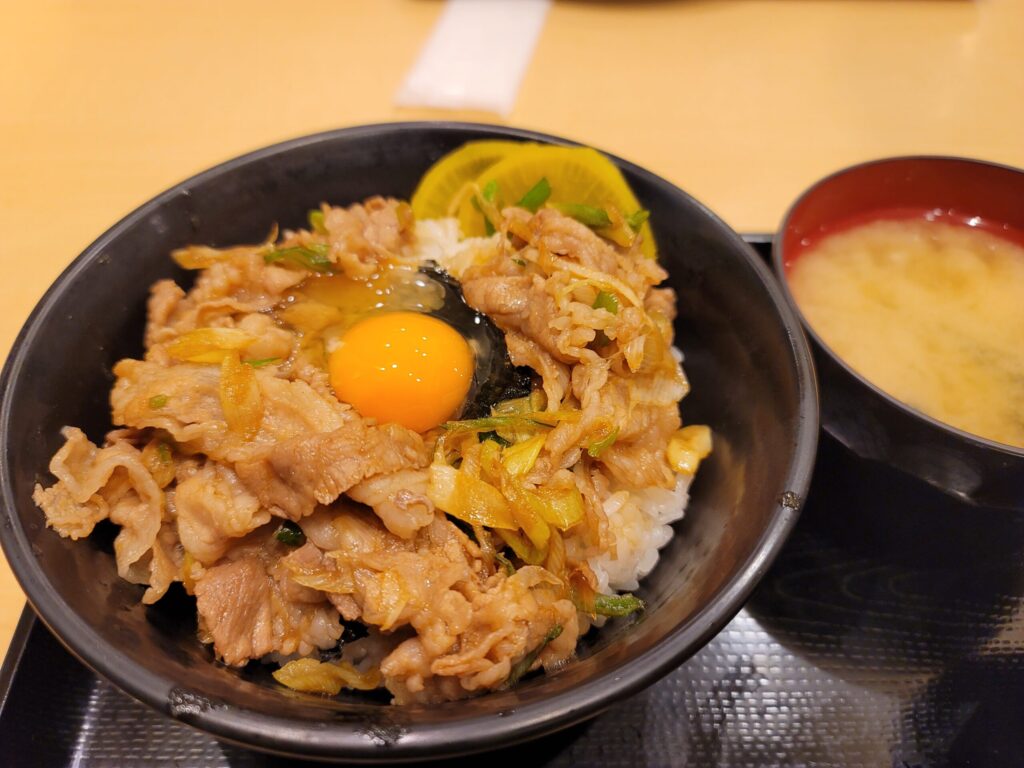 山梨県甲府、ツーリング途中に息子と食べたすた丼の夕食