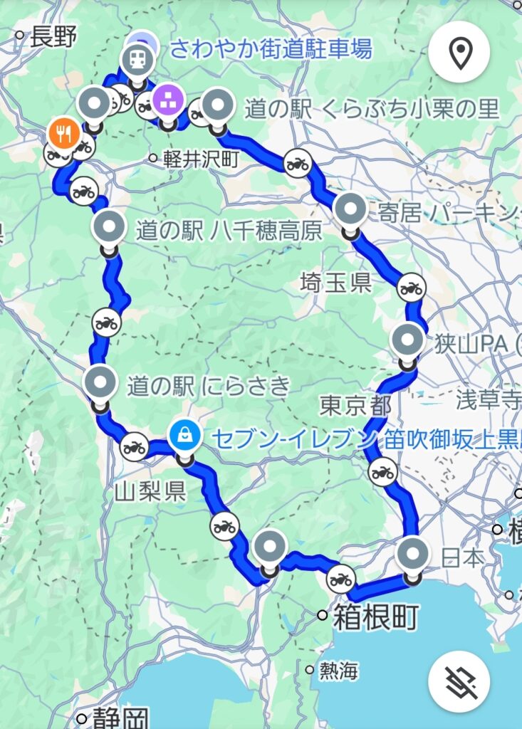 本日のルート 全行程マップ