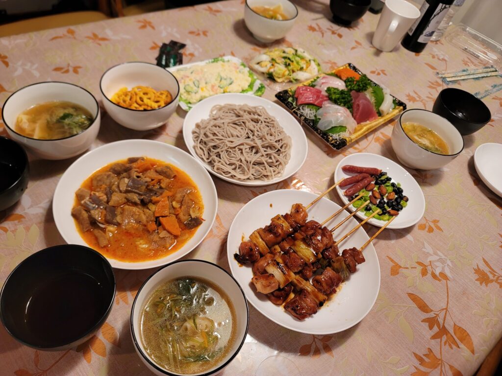 立原高原ログハウスで作った夕食
