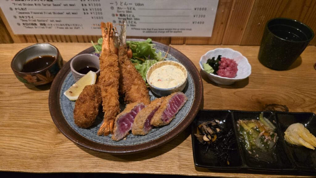 長野県白馬エコーランドの白馬食堂での夕食