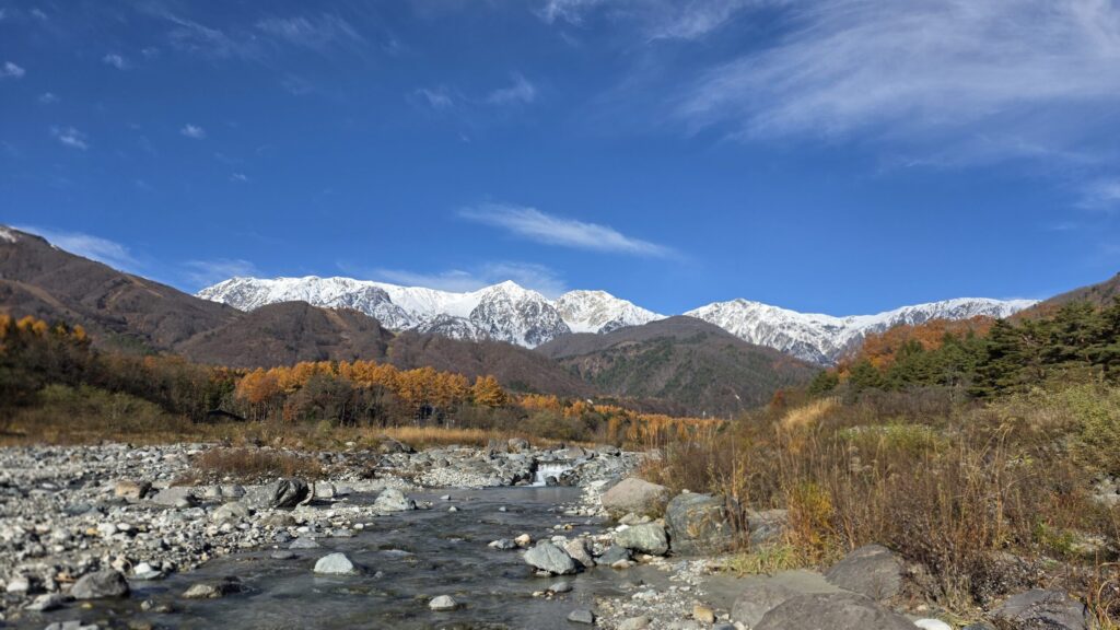 白馬松川からの白馬三山