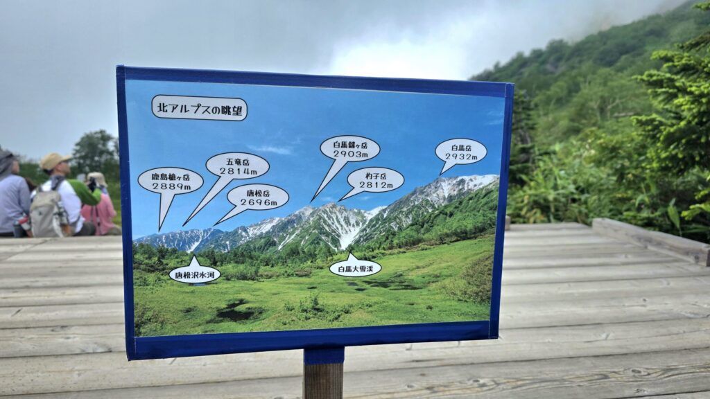 栂池自然園展望台の案内図