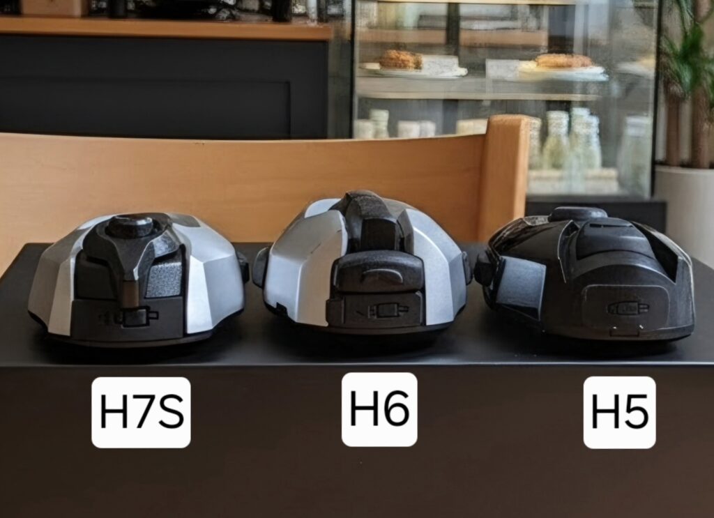 JESIMAIK H5,H6,H7Sの厚みを比べた画像