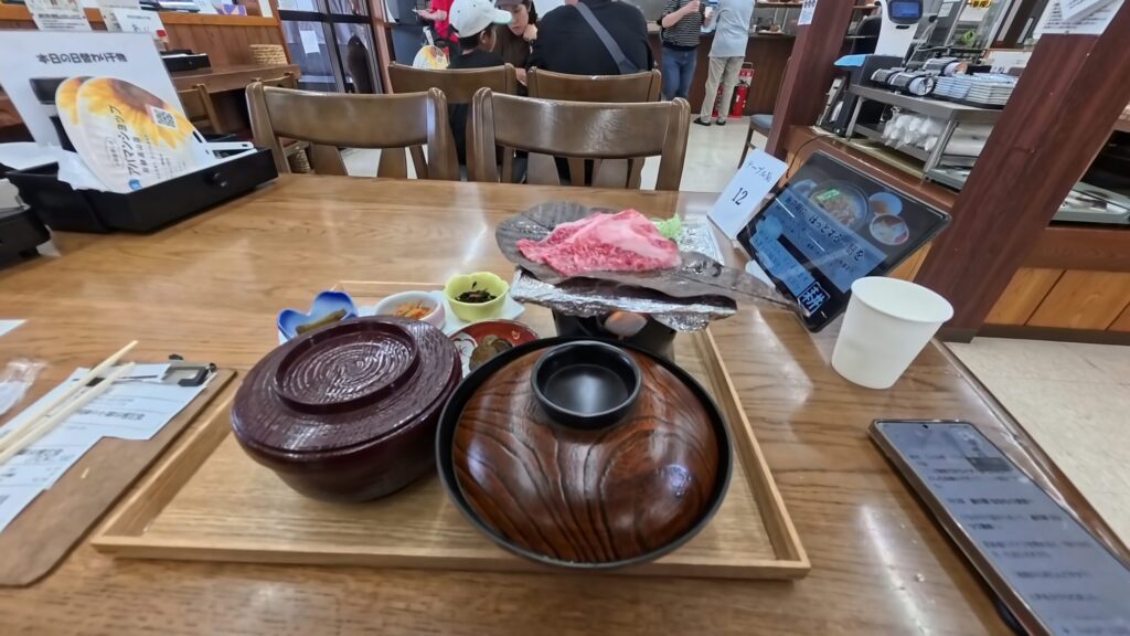 道の駅アルプ飛騨古川の飛騨牛朴葉味噌焼定食